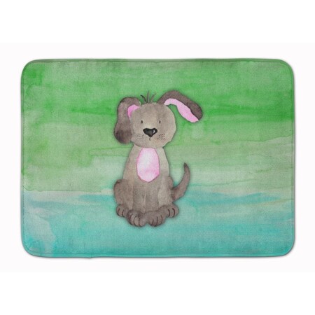 Carolines Treasures Dog Teal & Green Watercolor Machine Washable Memory Foam Mat BB7357RUG